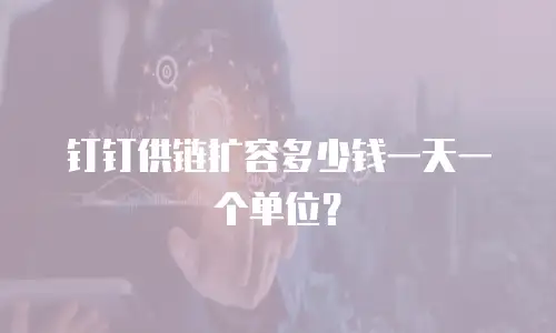 钉钉供链扩容多少钱一天一个单位？