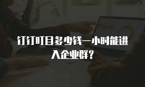 钉钉盯目多少钱一小时能进入企业群？
