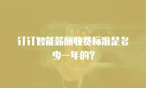 钉钉智能薪酬收费标准是多少一年的？