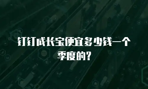 钉钉成长宝便宜多少钱一个季度的？