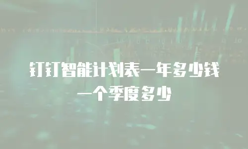 钉钉智能计划表一年多少钱一个季度多少