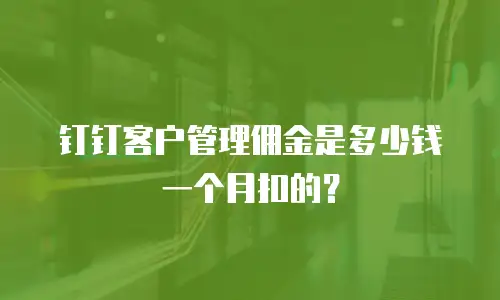 钉钉客户管理佣金是多少钱一个月扣的？