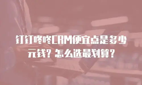 钉钉咚咚CRM便宜点是多少元钱？怎么选最划算？