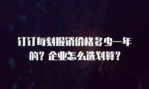 钉钉每刻报销价格多少一年的？企业怎么选划算？