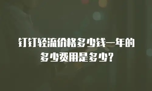 钉钉轻流价格多少钱一年的多少费用是多少？