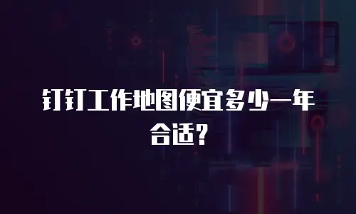 钉钉工作地图便宜多少一年合适？