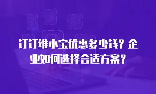 钉钉维小宝优惠多少钱？企业如何选择合适方案？