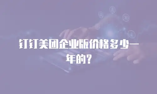 钉钉美团企业版价格多少一年的？