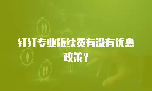 钉钉专业版续费有没有优惠政策？