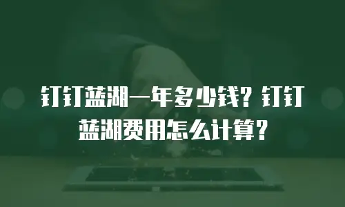 钉钉蓝湖一年多少钱？钉钉蓝湖费用怎么计算？