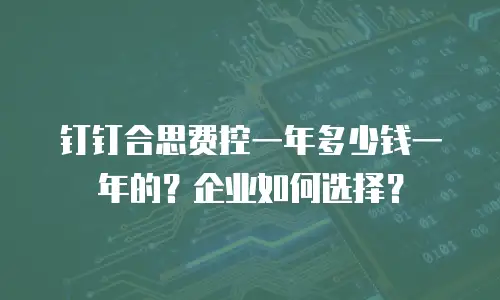 钉钉合思费控一年多少钱一年的？企业如何选择？