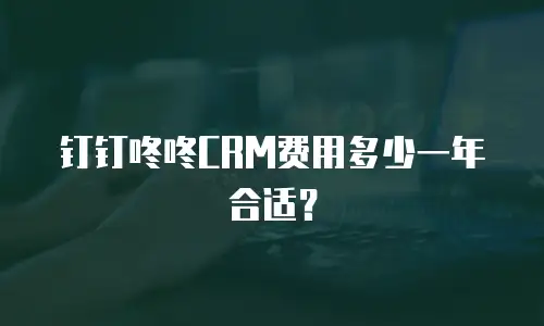 钉钉咚咚CRM费用多少一年合适？