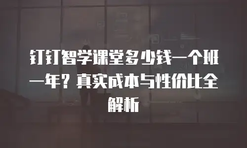 钉钉智学课堂多少钱一个班一年？真实成本与性价比全解析