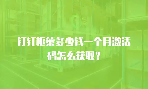 钉钉枢策多少钱一个月激活码怎么获取？
