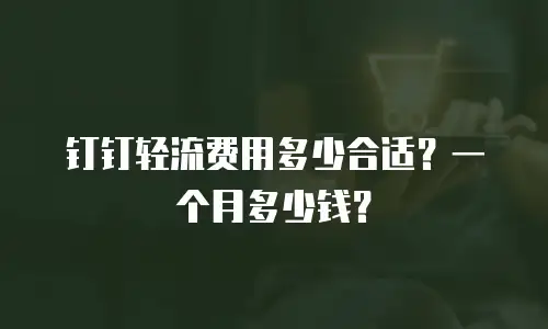 钉钉轻流费用多少合适？一个月多少钱？