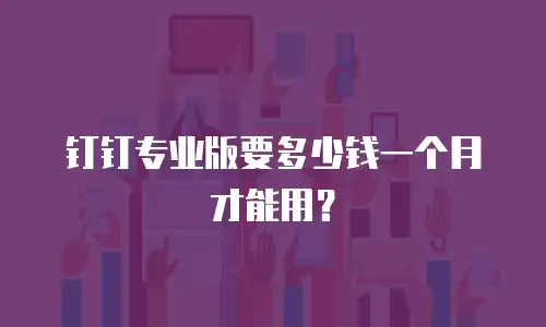 钉钉专业版要多少钱一个月才能用？