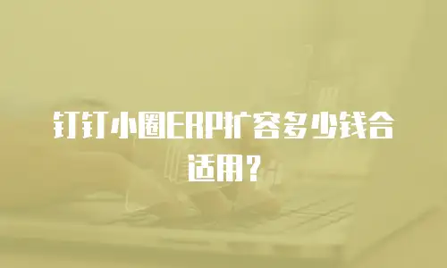 钉钉小圈ERP扩容多少钱合适用？