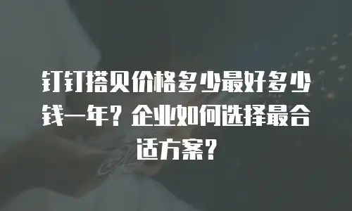 钉钉搭贝价格多少最好多少钱一年？企业如何选择最合适方案？