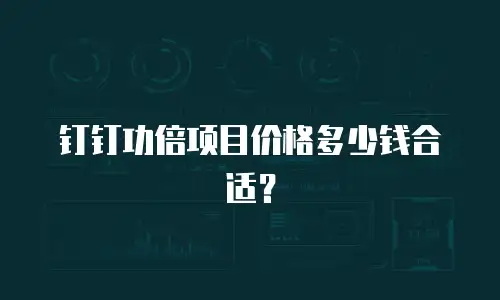钉钉功倍项目价格多少钱合适？