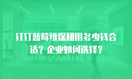 钉钉蓝莓维保租用多少钱合适？企业如何选择？