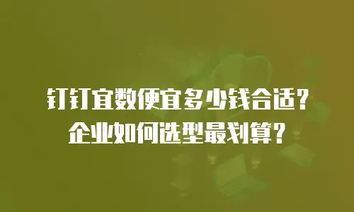 钉钉宜数便宜多少钱合适？企业如何选型最划算？