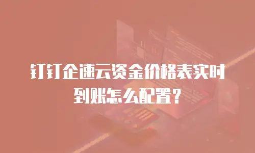 钉钉企速云资金价格表实时到账怎么配置？
