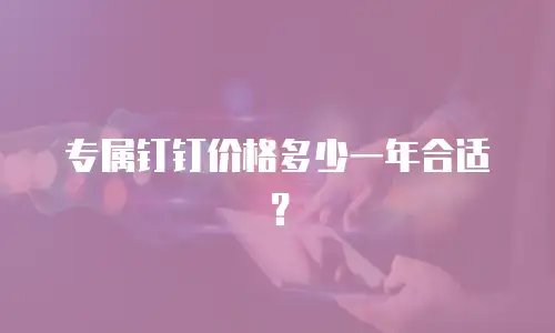专属钉钉价格多少一年合适？