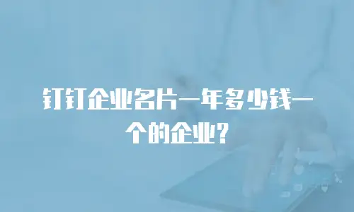 钉钉企业名片一年多少钱一个的企业？