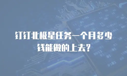 钉钉北极星任务一个月多少钱能做的上去？