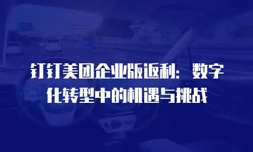钉钉美团企业版返利：数字化转型中的机遇与挑战
