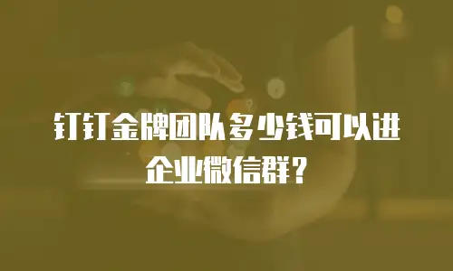 钉钉金牌团队多少钱可以进企业微信群？