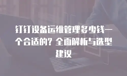 钉钉设备运维管理多少钱一个合适的？全面解析与选型建议