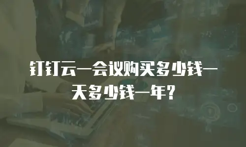 钉钉云一会议购买多少钱一天多少钱一年？