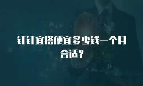 钉钉宜搭便宜多少钱一个月合适？