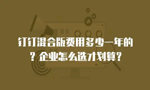 钉钉混合版费用多少一年的？企业怎么选才划算？