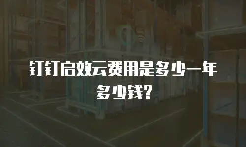 钉钉启效云费用是多少一年多少钱？