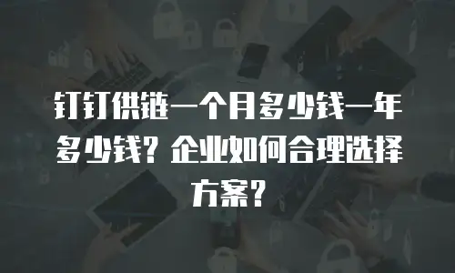 钉钉供链一个月多少钱一年多少钱？企业如何合理选择方案？