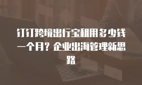 钉钉跨境出行宝租用多少钱一个月？企业出海管理新思路