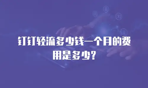 钉钉轻流多少钱一个月的费用是多少？