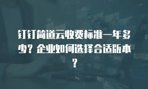 钉钉简道云收费标准一年多少？企业如何选择合适版本？