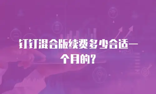 钉钉混合版续费多少合适一个月的？
