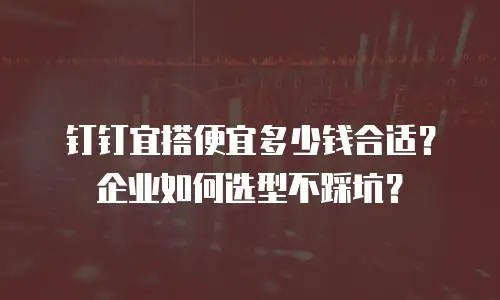 钉钉宜搭便宜多少钱合适？企业如何选型不踩坑？