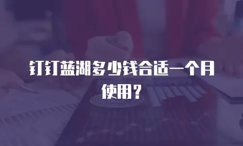 钉钉蓝湖多少钱合适一个月使用？