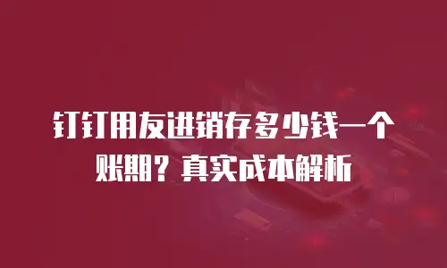 钉钉用友进销存多少钱一个账期？真实成本解析