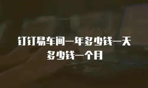 钉钉易车间一年多少钱一天多少钱一个月