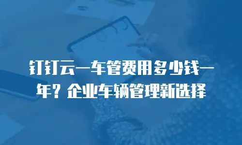 钉钉云一车管费用多少钱一年？企业车辆管理新选择