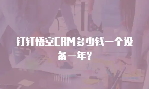 钉钉悟空CRM多少钱一个设备一年？