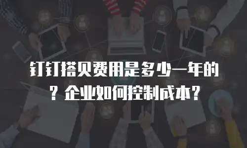 钉钉搭贝费用是多少一年的？企业如何控制成本？