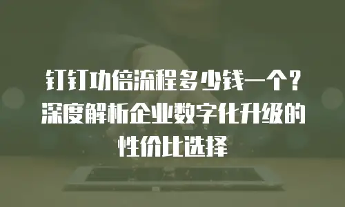 钉钉功倍流程多少钱一个？深度解析企业数字化升级的性价比选择
