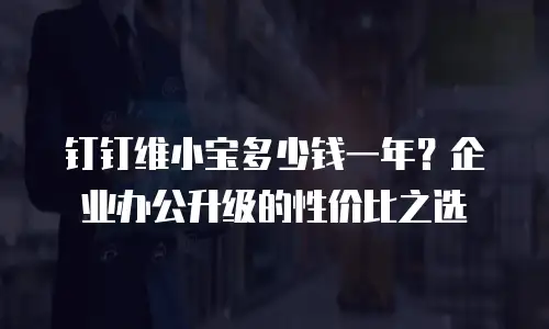 钉钉维小宝多少钱一年？企业办公升级的性价比之选